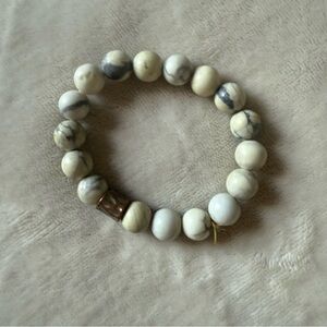 White and Gray Beaded Bracelet